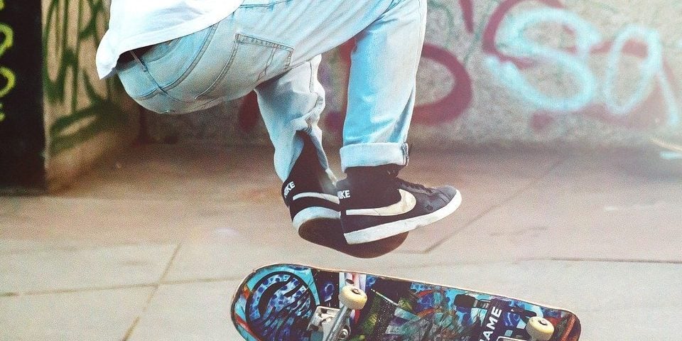a male skateboarder